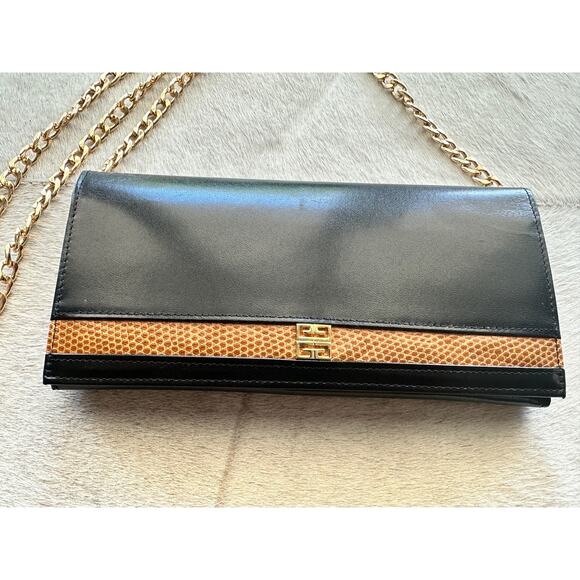 Authentic Givenchy Leather Long Wallet with Chain - Picture 2 of 16
